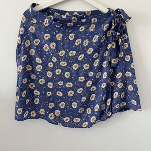 Floral mini wrap skirt